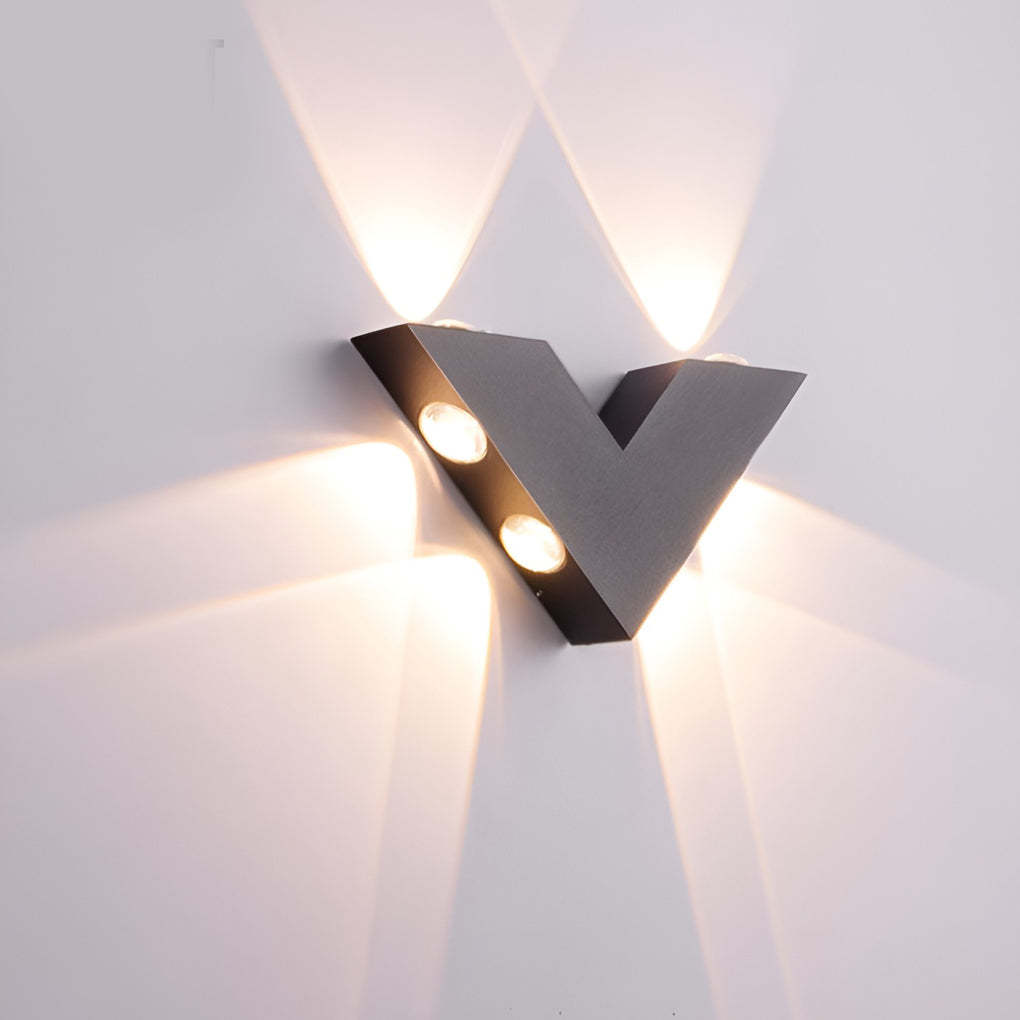 V-shaped Waterproof LED Black Modern Outdoor Wall Lamp Wall Washer Light-Lighom