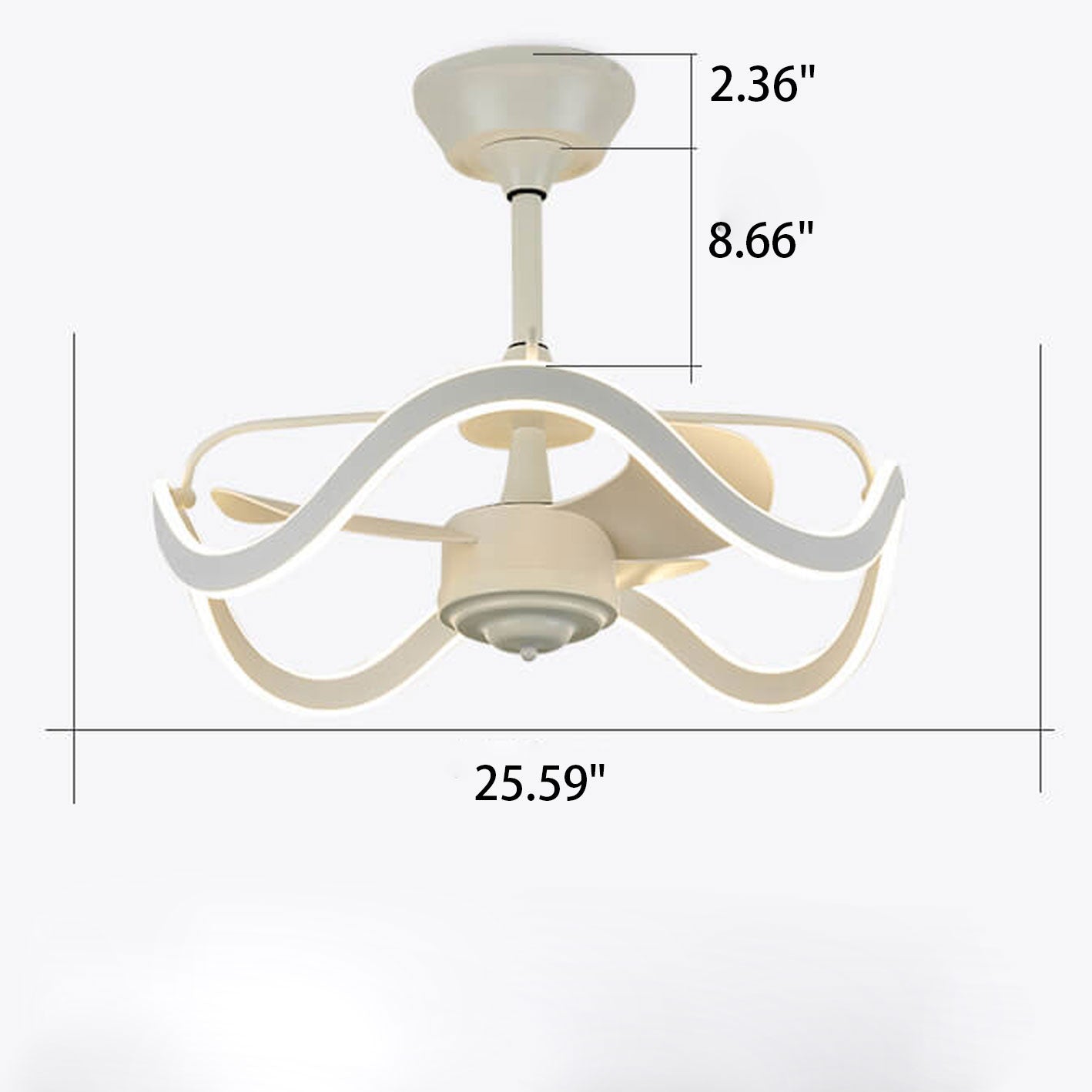 Modern Circular Silent Inverter Ceiling Fan Light