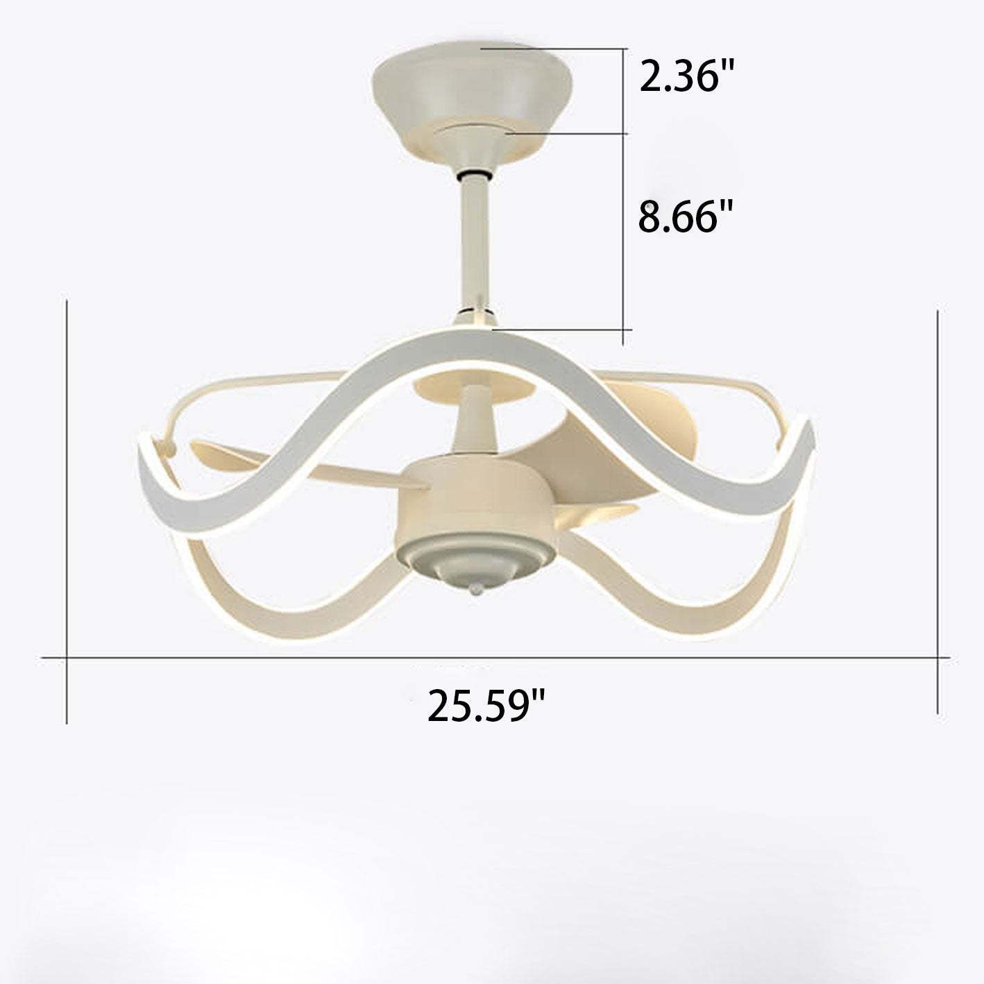 Modern Circular Silent Inverter Ceiling Fan Light
