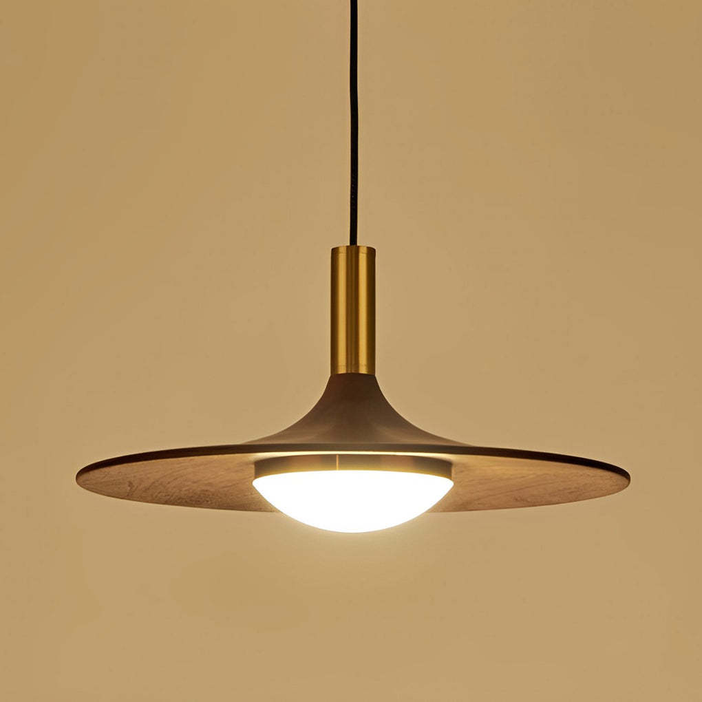 Flying Saucer Wood LED Nordic Pendant