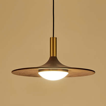 Flying Saucer Wood LED Nordic Pendant