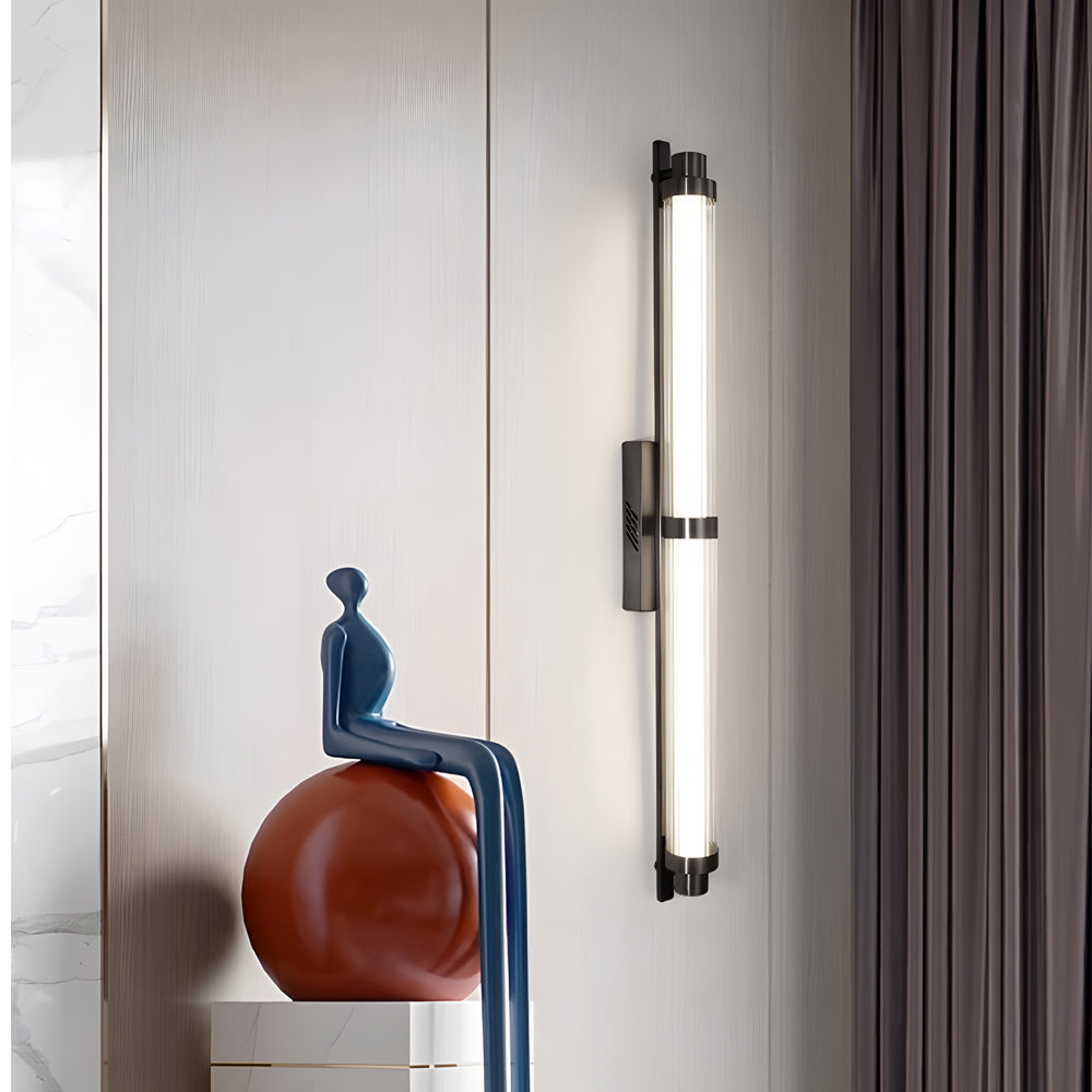 Modern Long Acrylic Tube LED Metallic Indoor Sconce Wall Lamp, 27.55''/35.43-Lighom