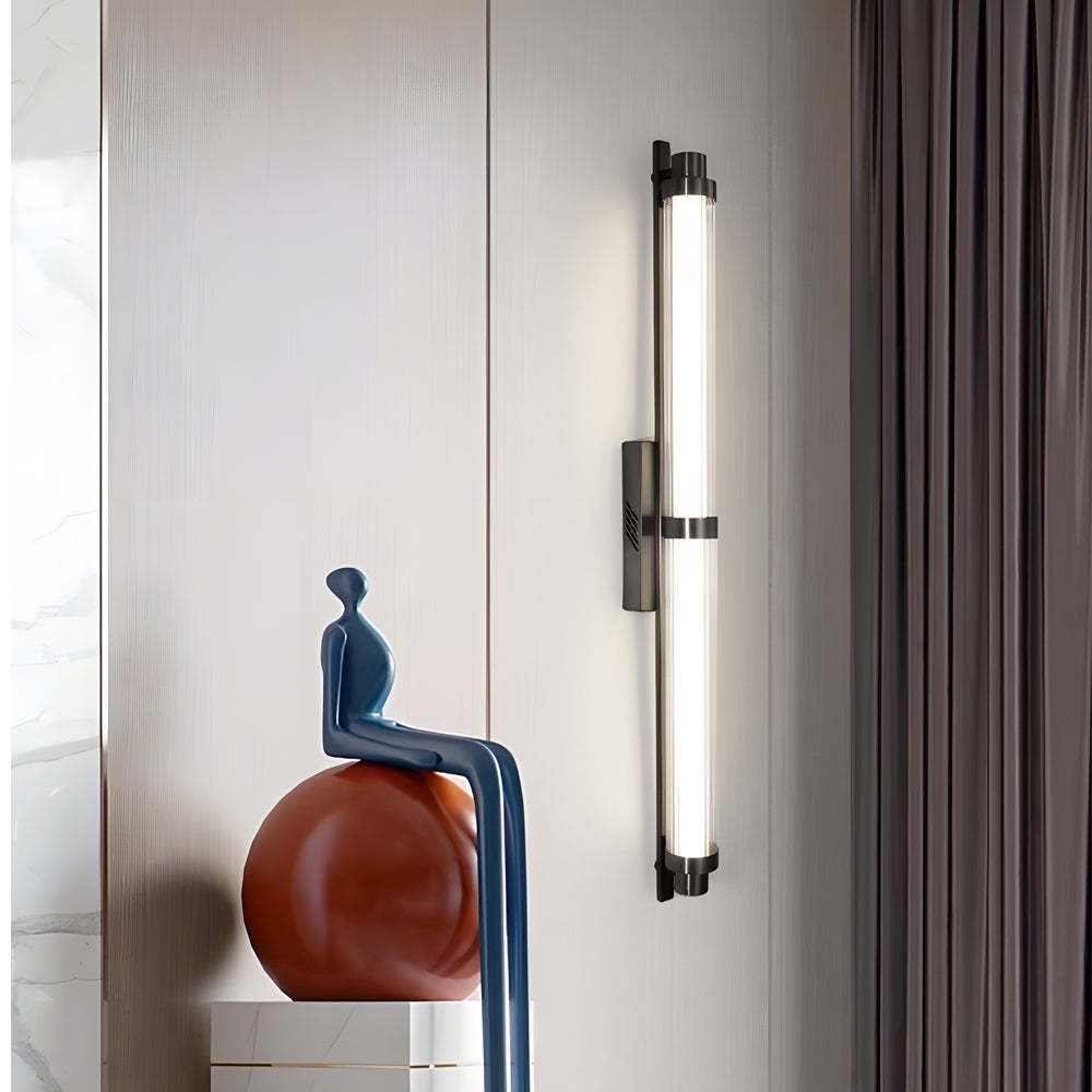 Modern Long Acrylic Tube LED Metallic Indoor Sconce Wall Lamp, 27.55''/35.43-Lighom