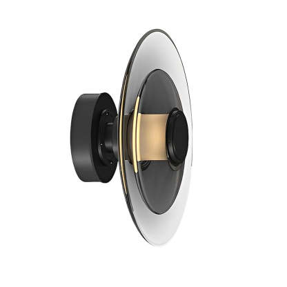 Double Layer Round Glass Electroplated Metal LED Nordic Wall Lights-Lighom