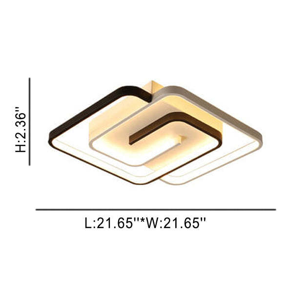 Modern Square Ring Aluminum LED Ceiling Light