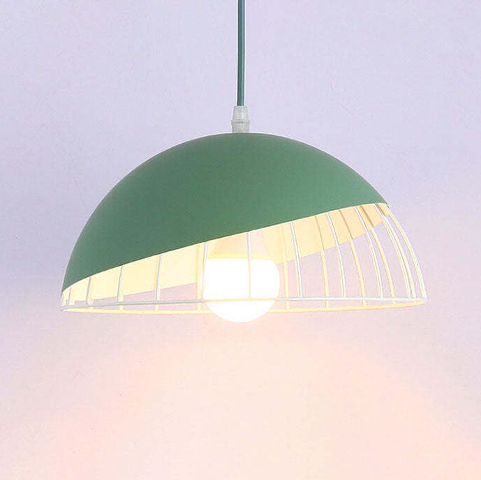 Nordic Macaron Aluminum Wire Dome Cage Pendant Light
