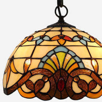 Tiffany Stained Glass Bowl Pendant Light — 110V-120V For US/CA