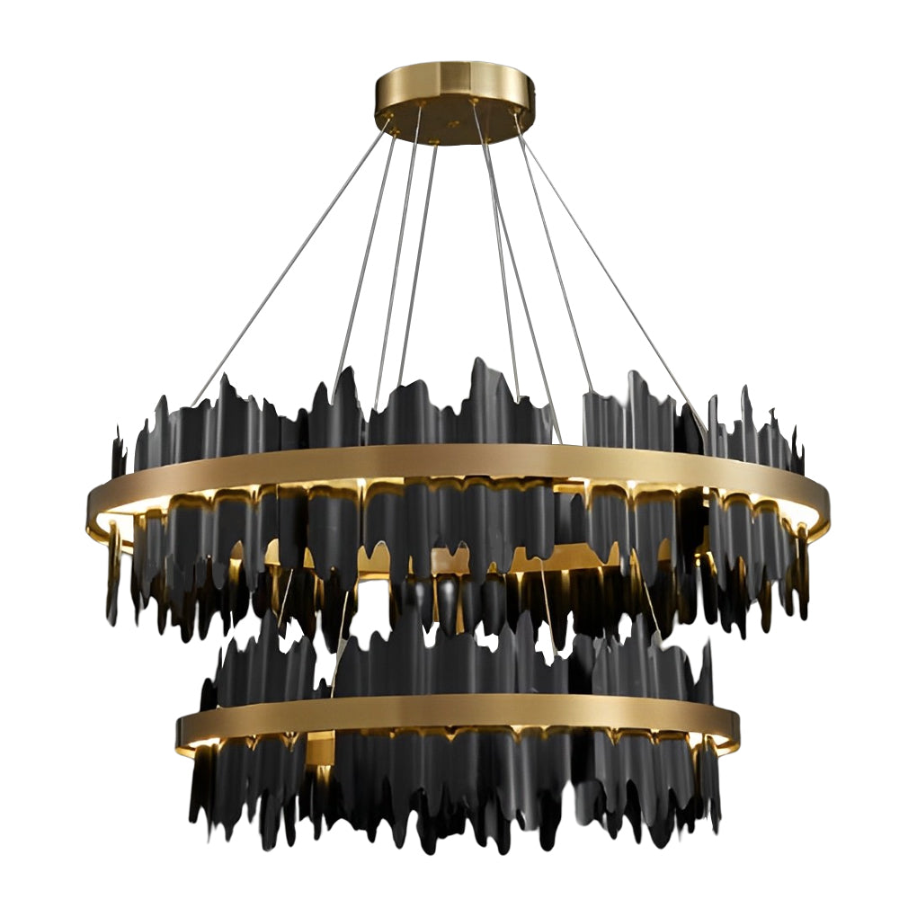 Circular Metal Dimmable LED Postmodern Chandelier