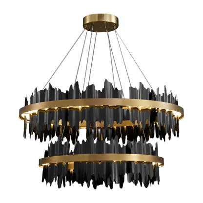 Circular Metal Dimmable LED Postmodern Chandelier