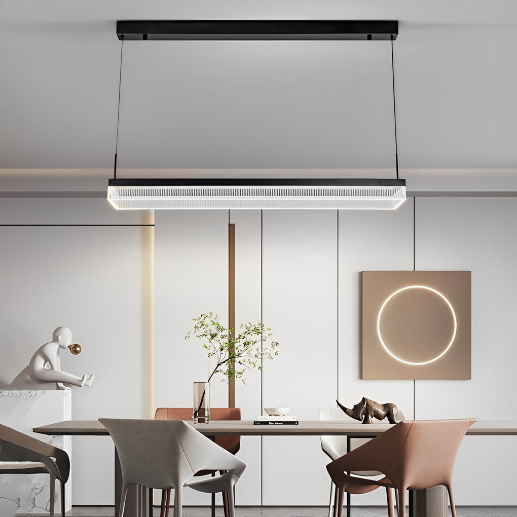 Black synthetic 3-step frame pendant lighting - minimalist — Dimmable with Remote / Without Remote