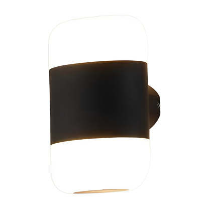 Round Up and Down Light LED Waterproof Black Modern Outdoor Wall Lamp-Lighom