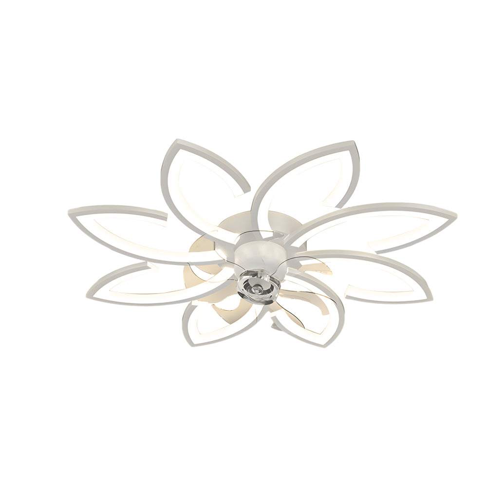 Modern Flowers 3-Step Dimming LED Nordic Flush Mount Fan