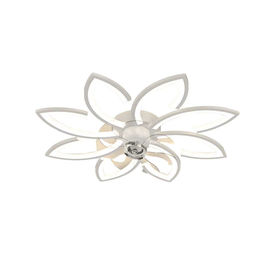 Modern Flowers 3-Step Dimming LED Nordic Flush Mount Fan