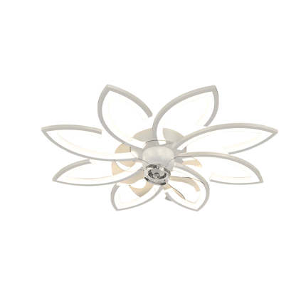 Modern Flowers 3-Step Dimming LED Nordic Flush Mount Fan