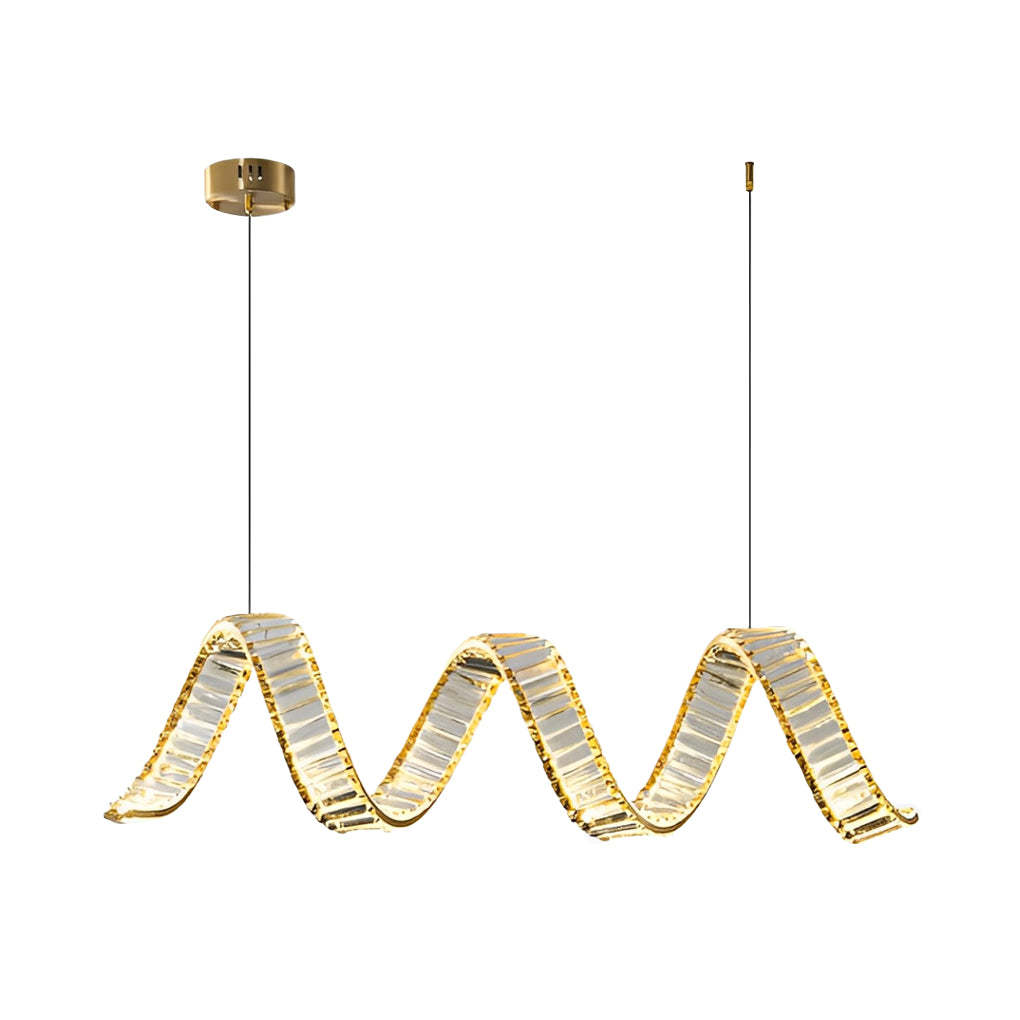 Crystal Wave Dimmable LED Modern Dining Chandelier
