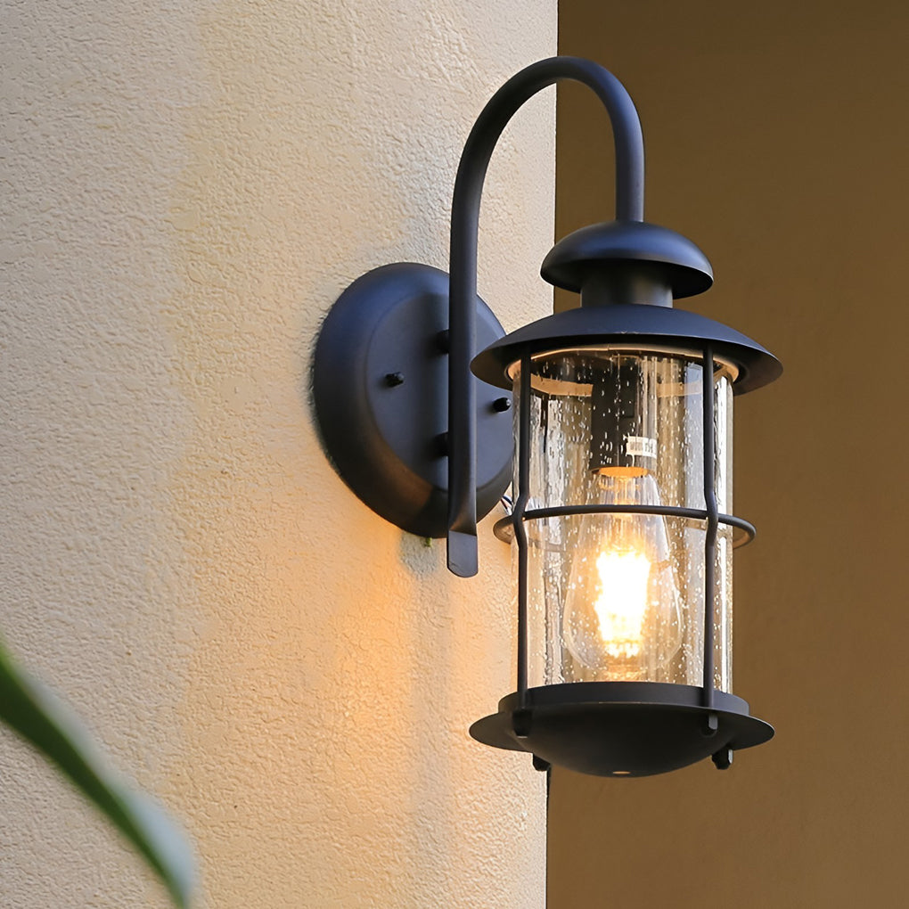 Creative Glass Waterproof LED Black Modern Plug in Wall Sconce Lighting-Lighom
