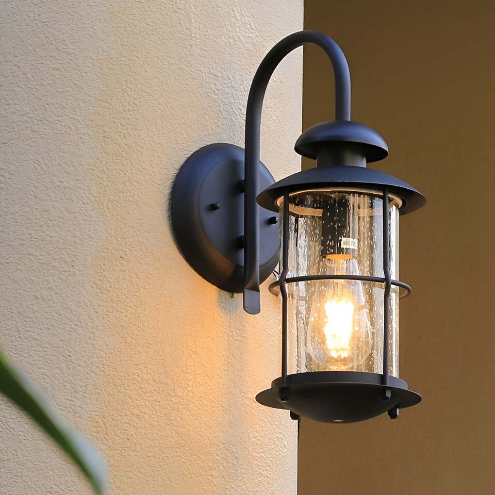Creative Glass Waterproof LED Black Modern Plug in Wall Sconce Lighting-Lighom