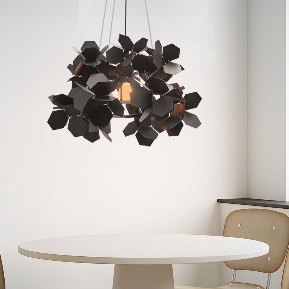 Italian Iron Postmodern Black Coffee Chandelier