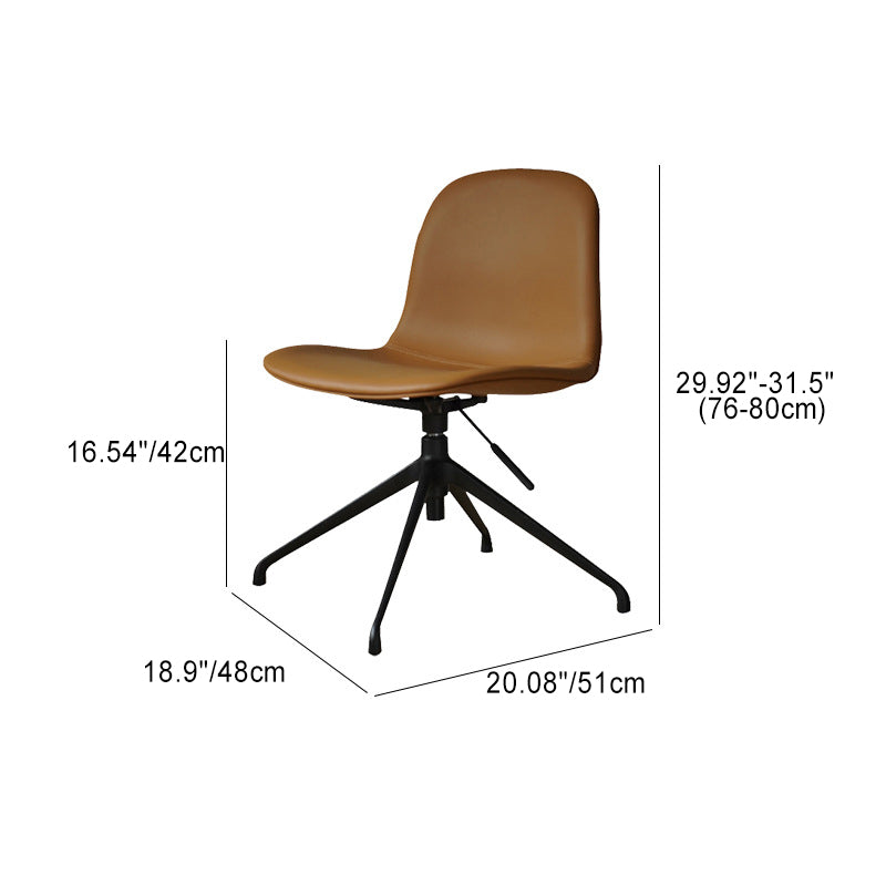 Nordic Ergonomic Microfiber Leather Lift Desk Chair — Without Roller / Dark Gray Seat + Black Legs