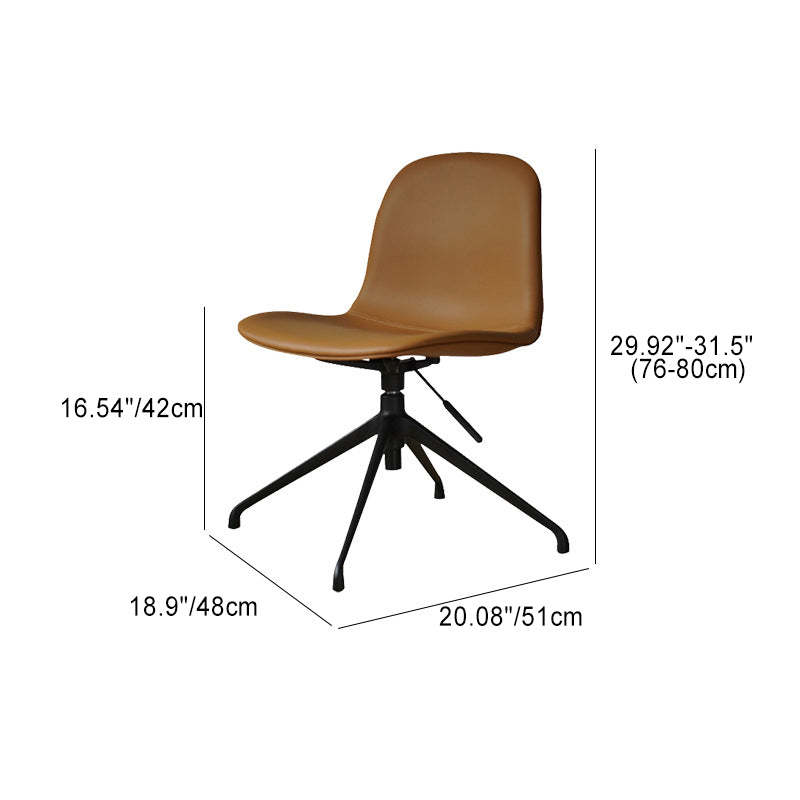 Nordic Ergonomic Microfiber Leather Lift Desk Chair — Without Roller / Dark Gray Seat + Black Legs