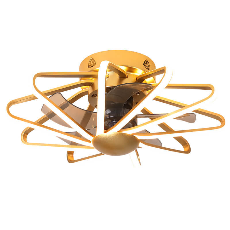 Nordic Cage LED Semi-Flush Ceiling Fan Light