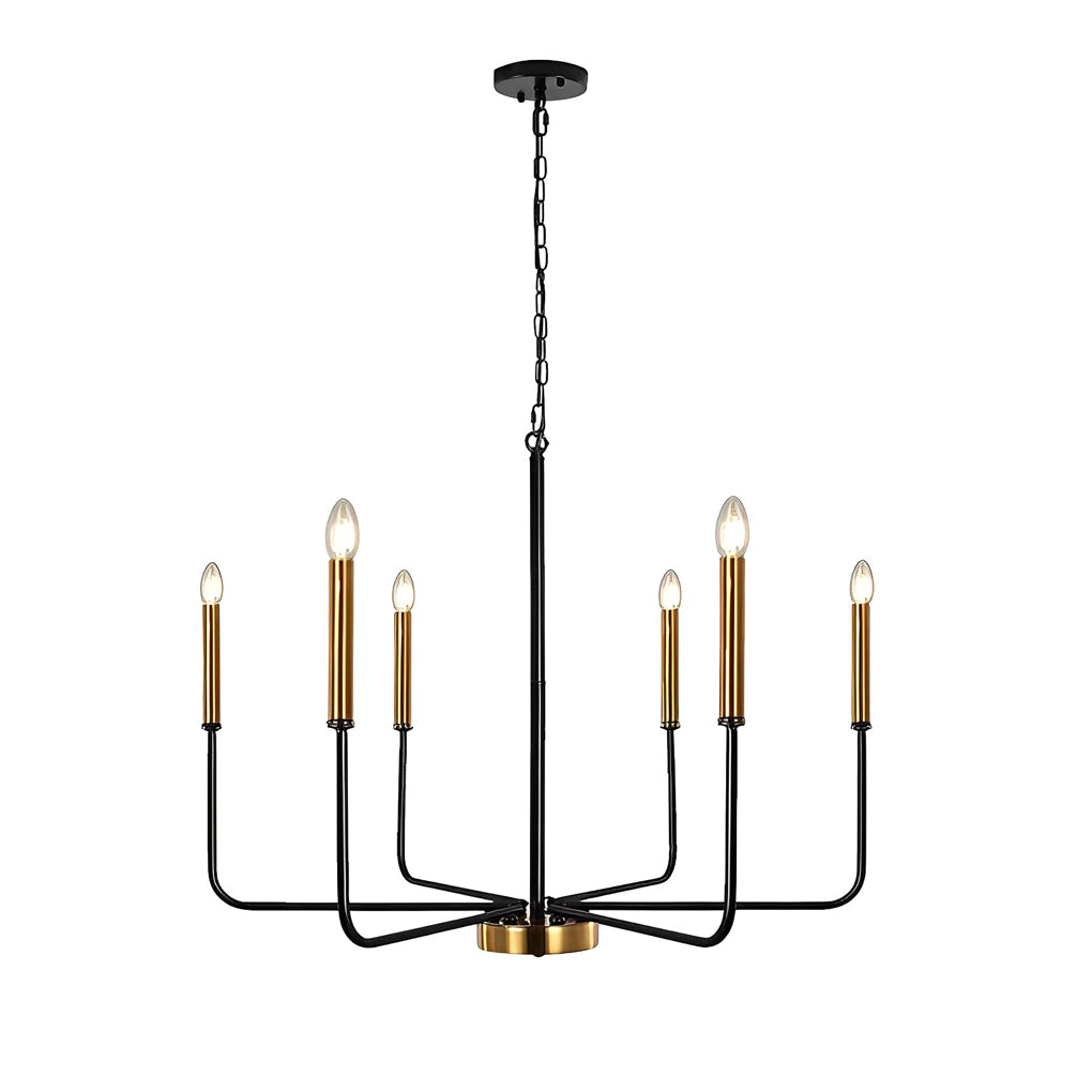 6-Light Iron Candlestick American Rustic Chandelier