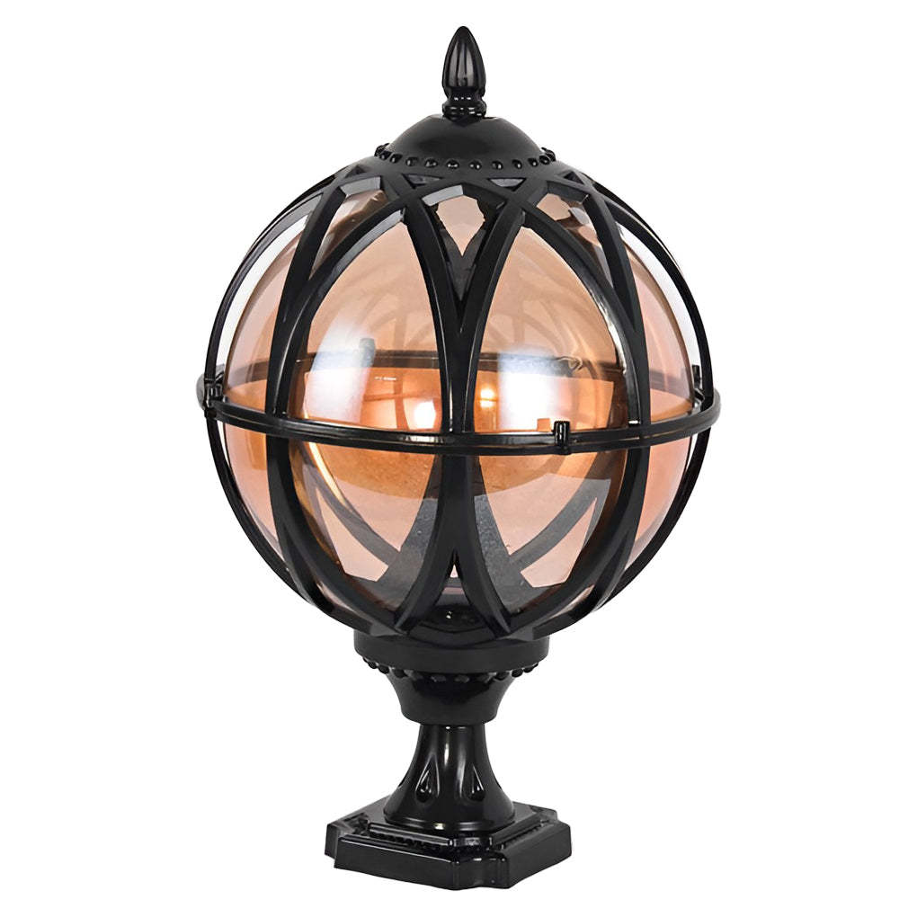 Round Glass E27 Waterproof European Style Outdoor Post Caps Lights-Lighom