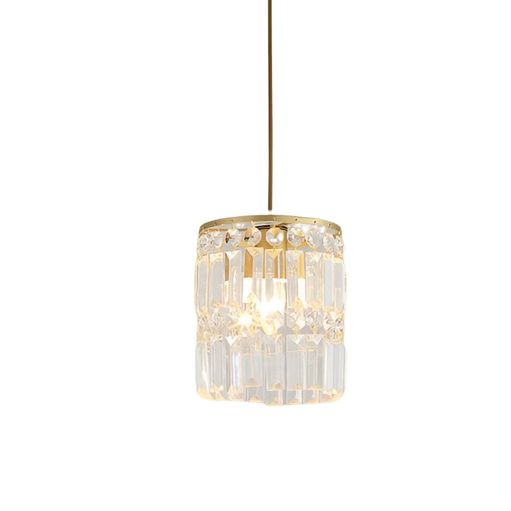 Cylindrical Crystal Shade 3-Step Dimming Nordic Pendant