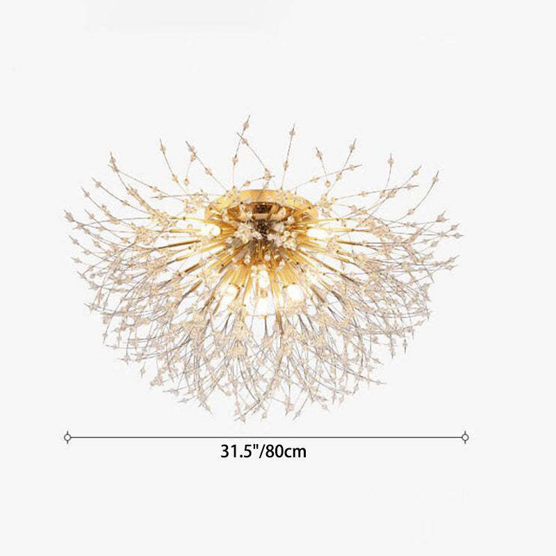 Modern Dandelion Crystal Semi-Flush Ceiling Light