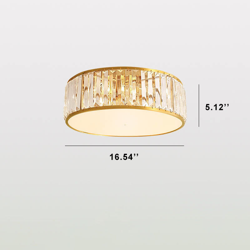 Modern Iron Crystal Round 3/4/5-Light Flush Mount