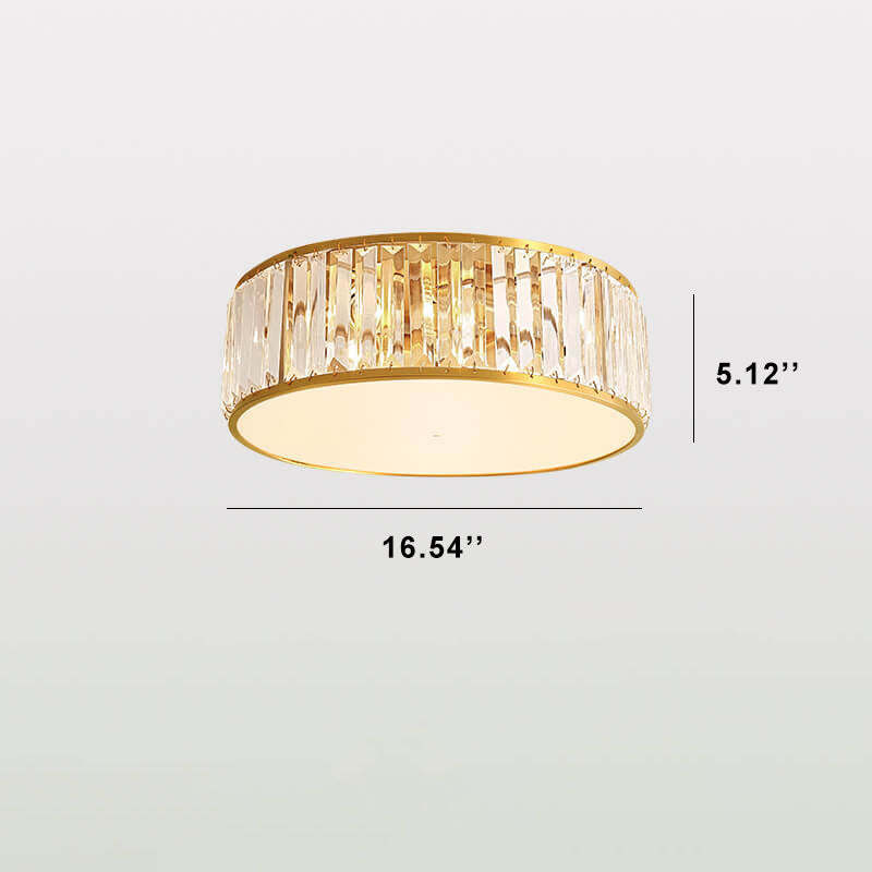 Modern Iron Crystal Round 3/4/5-Light Flush Mount