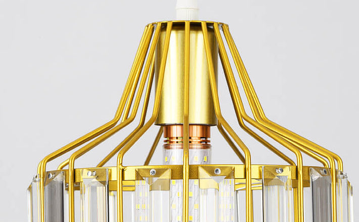 Modern Crystal Dome Semi-Flush Ceiling Light
