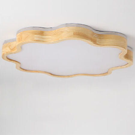 Nordic Flower Wooden LED Flush Mount Light