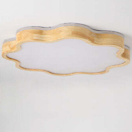 Nordic Flower Wooden LED Flush Mount Light