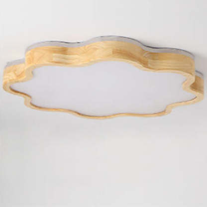 Nordic Flower Wooden LED Flush Mount Light