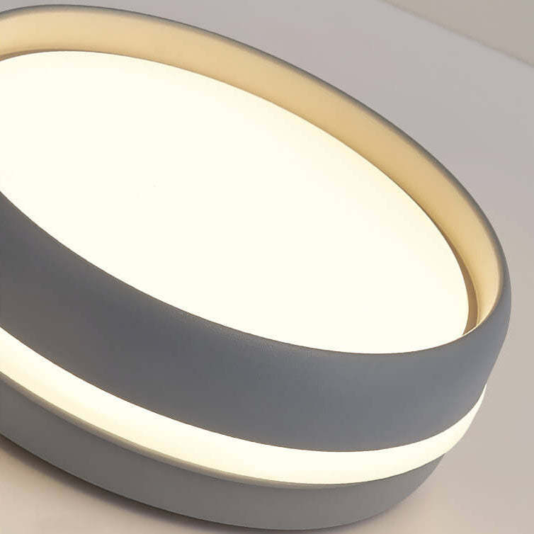 Round Macaron Iron LED Flush Mount Light