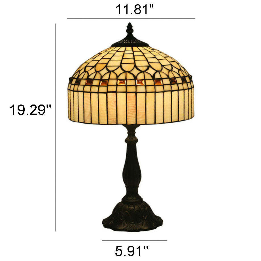 European Tiffany Yellow Baroque Glass Table Lamp — Alloy / 220V-240V For UK/AU