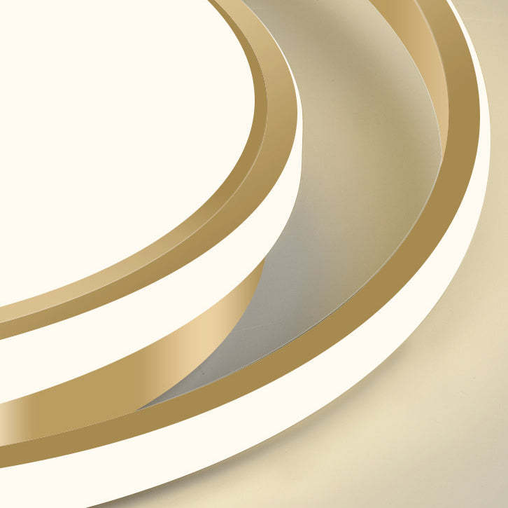 Modern Luxury Golden Circle LED Flush Mount Light — Infinitely Dimmable / 110V-120V For US/CA