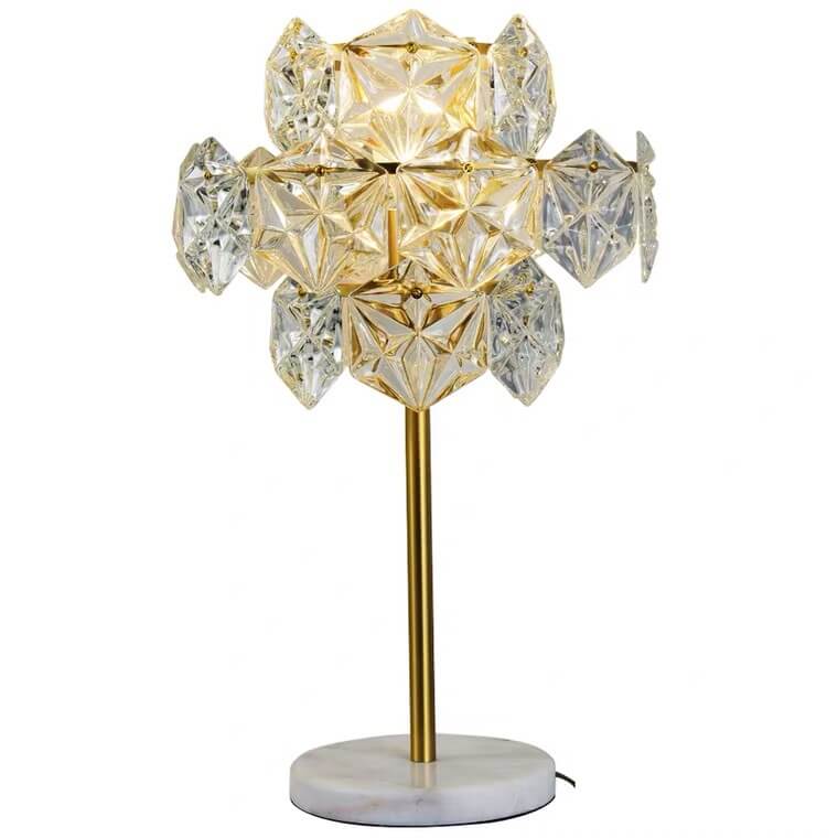Modern Snowflake Glass Marble Base Lamp