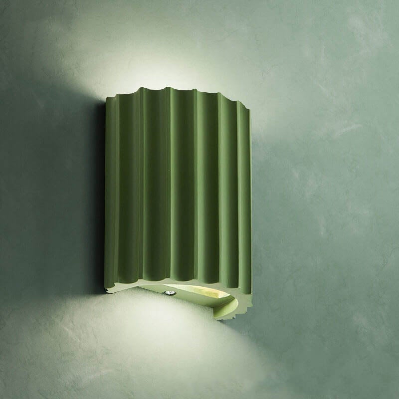 Macaron Resin Striped Half Cylinder Sconce