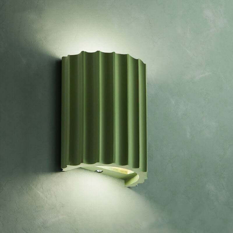 Macaron Resin Striped Half Cylinder Sconce