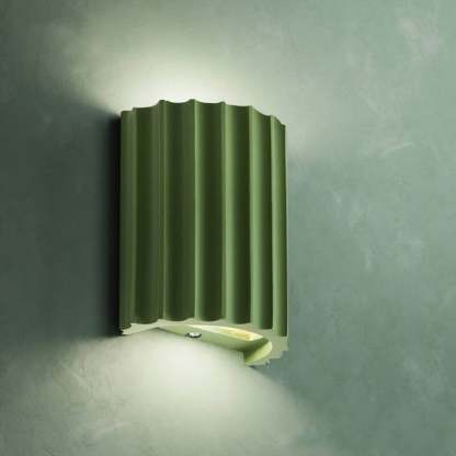 Macaron Resin Striped Half Cylinder Sconce