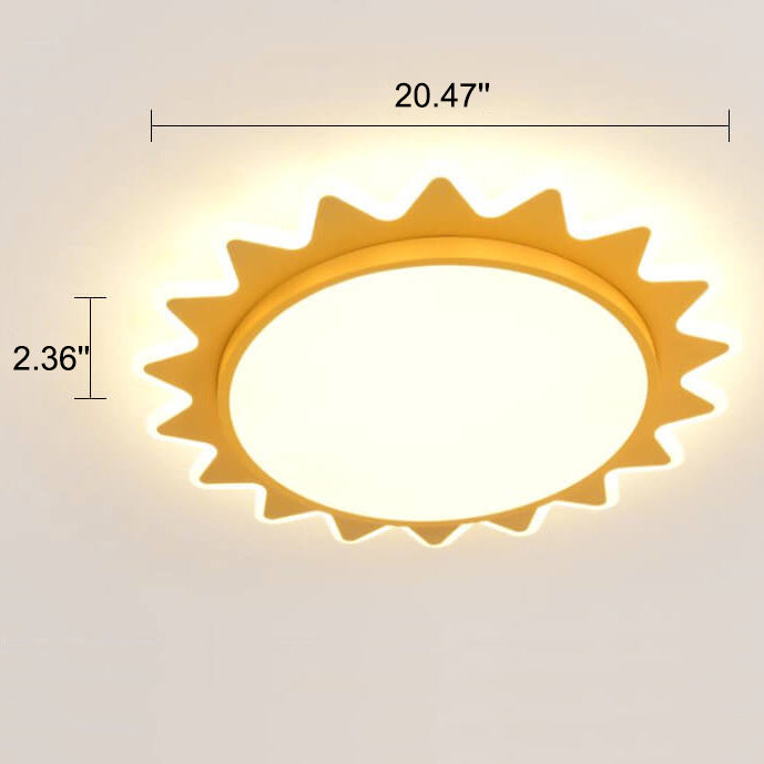 Cartoon Sun LED Flush Mount Light