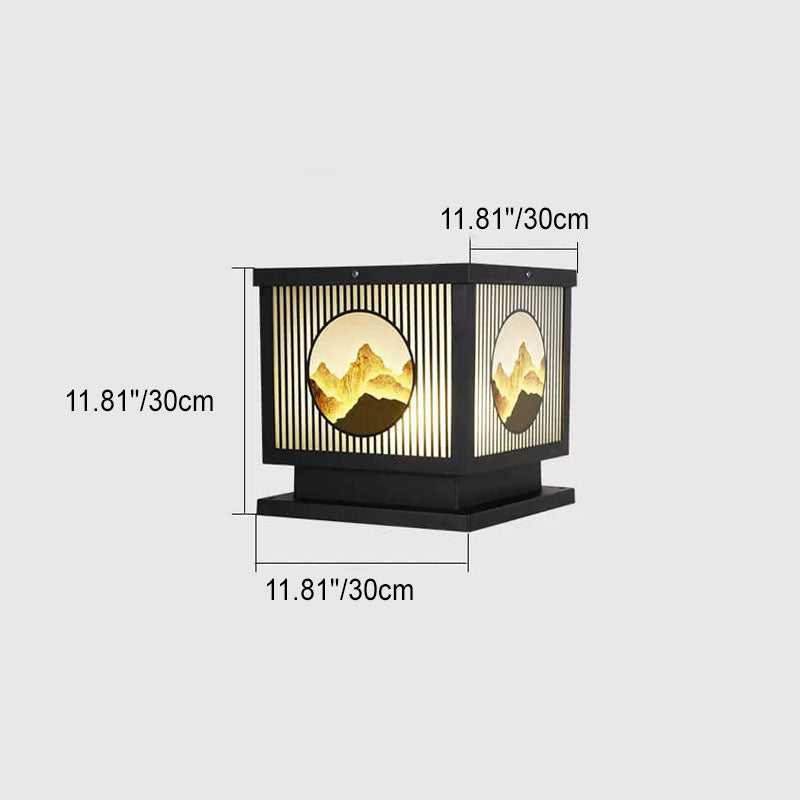 Solar Chinese Square Post LED Outdoor Landscape Light
