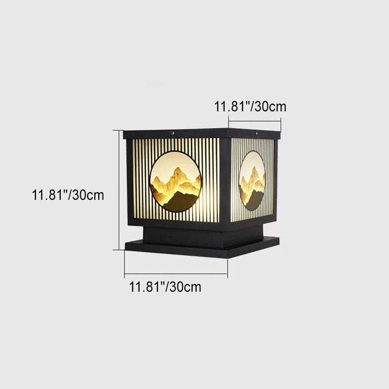 Solar Chinese Square Post LED Outdoor Landscape Light