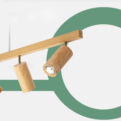 Nordic Solid Wood Spotlight Track Chandelier