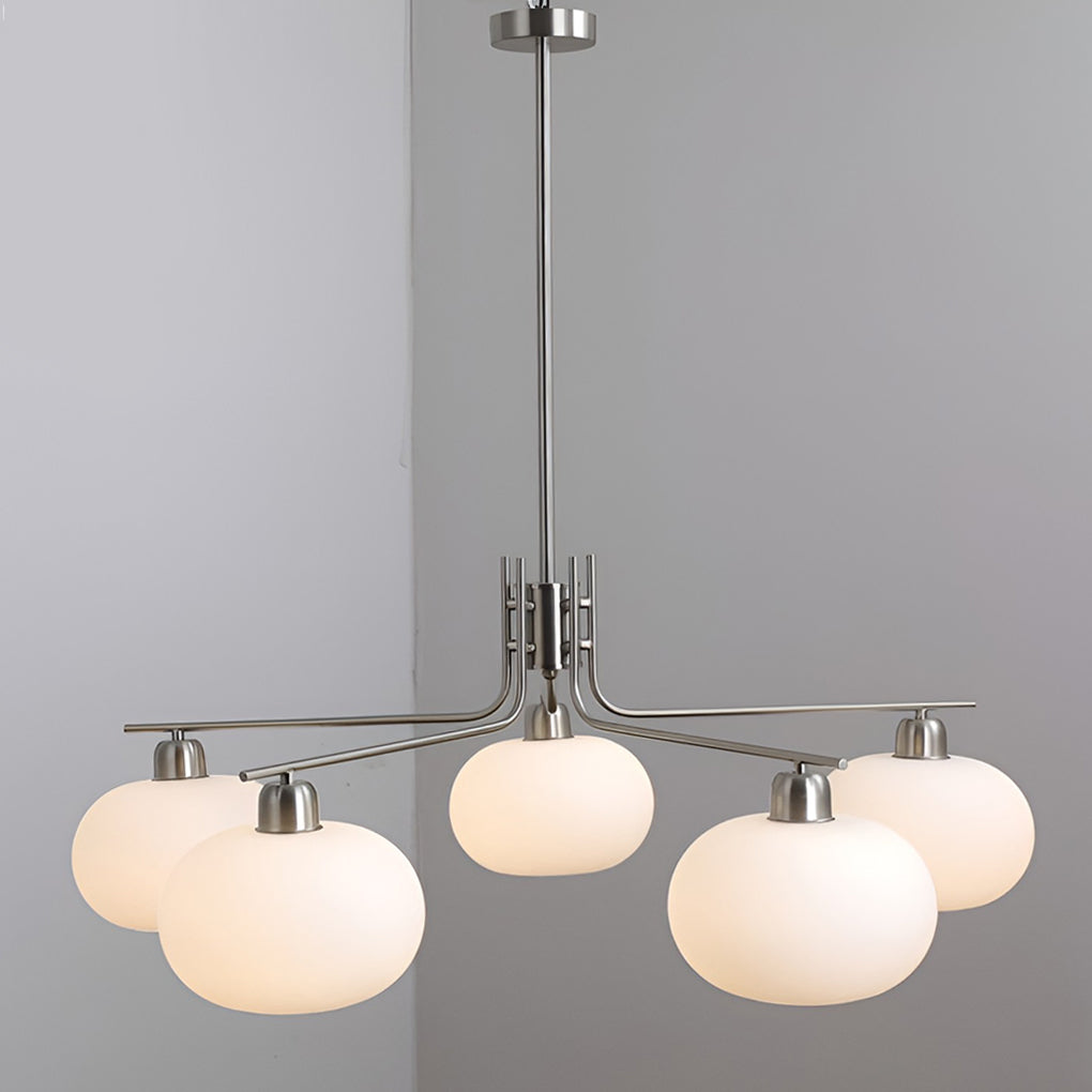 5-Light Glass 3-Step Dimming LED Nordic Pendant Chandelier