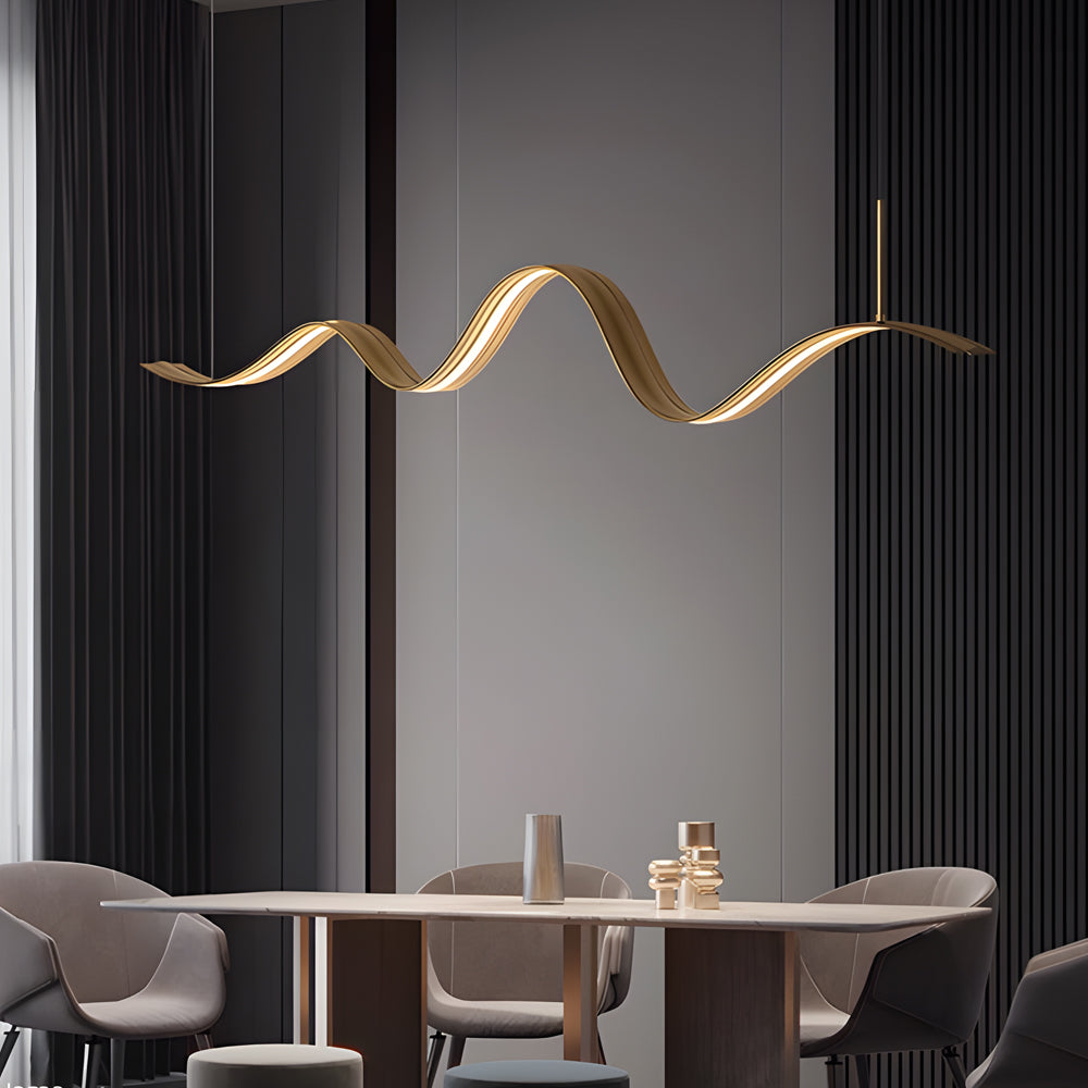 Lighom modern island linear brass pendant lighting — 47.2"X2.4"X7.1"