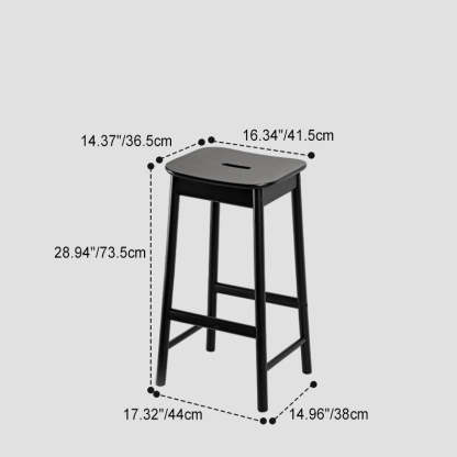 Minimalist Rectangular Birch Bar Stool — Original Wood Color