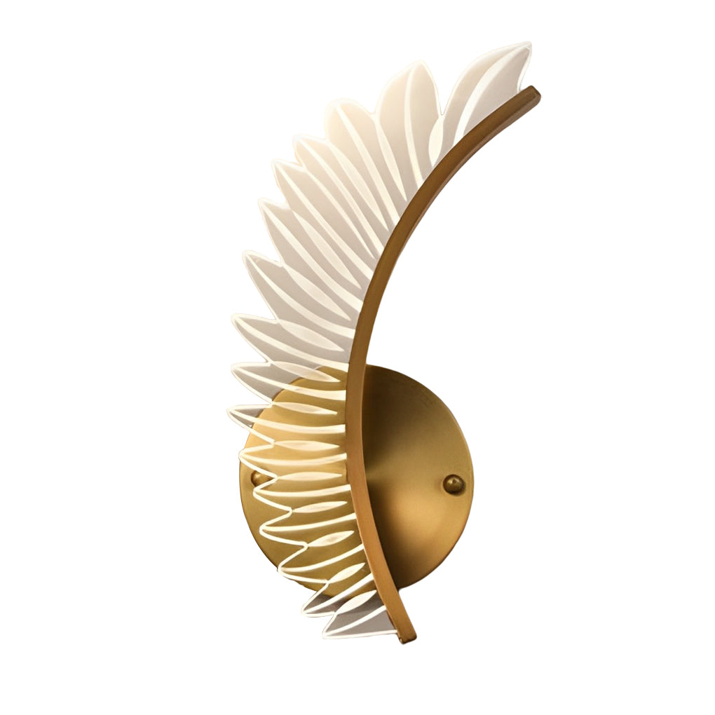 Acrylic Leaves Feathers LED Three Step Dimming Postmodern Wall Lamp-Lighom